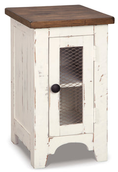 White/Brown Chairside End Table, full product view - 1
