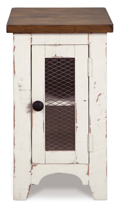 White/Brown Chairside End Table, product view 2 - 2