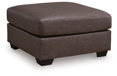 Umber Faux Leather Oversized Square Ottoman