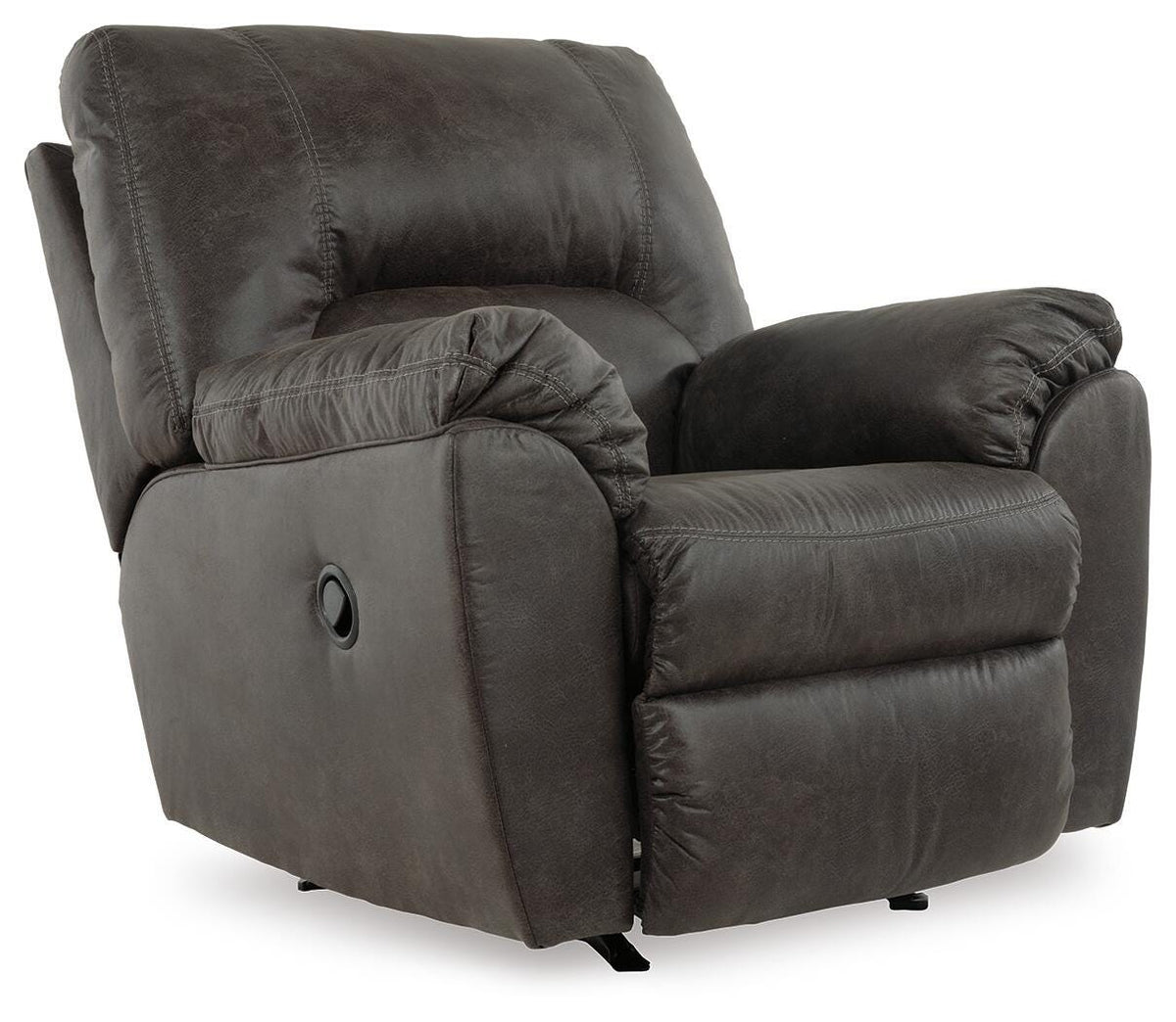 Pewter, complete recliner closed angled view
