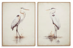 Beige Aubinell wall art set, full product view - 1
