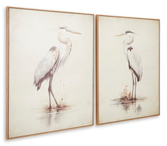 Beige Aubinell wall art set, product view 2 - 2