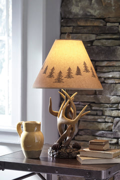 Brown table lamp pair, product view 3 - 3