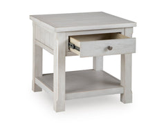 Antique White drawer and shelf end table, product view 2 - 2