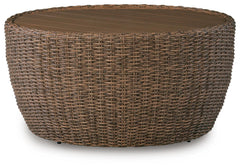 Beige, full round coffee table view - 1