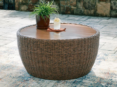 Beige, table in outdoor setting; accessories excluded - 2