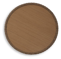 Beige, wood-look tabletop view - 3