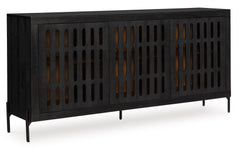 Black/Natural Accent Cabinet, view 1 - 1