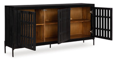 Black/Natural Accent Cabinet, view 2 - 2