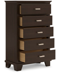 Dark Brown, chest with drawers open - 2