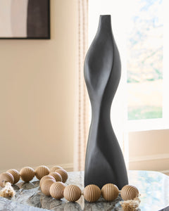 Black 21-inch height vase, full product view - 5