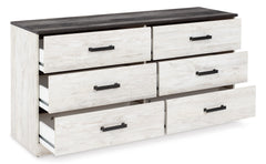 Whitewash/Charcoal Gray / 59.02 in wide, dresser with drawers open - 8