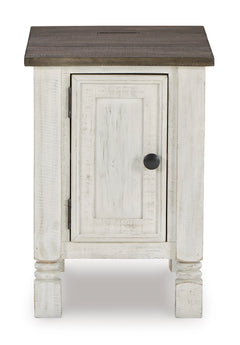 White/Gray USB Charging Cabinet End Table, product view 2 - 2