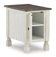 White/Gray USB Charging Cabinet End Table, product view 4 - 4