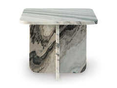 Black/White/Taupe Baretton 18.13-inch marble table, product view 2 - 8