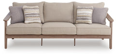 Natural/Gray, complete outdoor sofa front view - 3