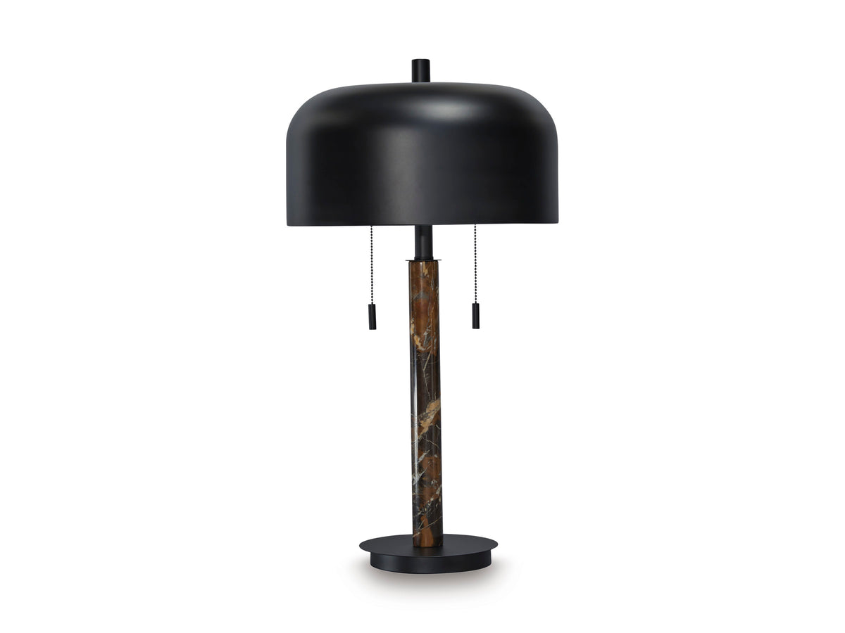 Brown/Black table lamp, full product view