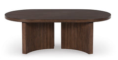 Dark Brown Oval Coffee Table, product view 2 - 2