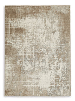 Tan/Brown/Gray 60.5" x 84", complete rug product view - 5