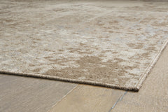 Tan/Brown/Gray 60.5" x 84", pile and edge detail - 7