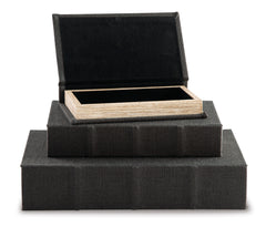Black Jolina set of three storage boxes, product view 2 - 2