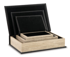 Black Jolina set of three storage boxes, product view 4 - 4