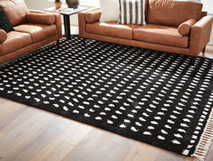 Black/White 58" x 86", room view; furniture excluded - 2