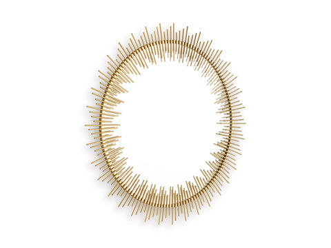 Goldtone Sunburst Metal Wall Mirror