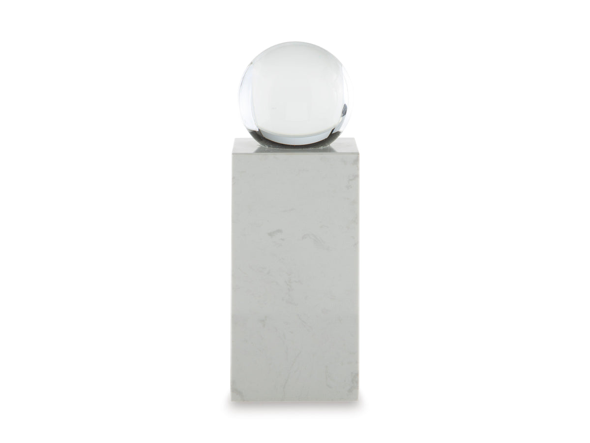 Clear/White 12.25-inch height sculpture, full product view