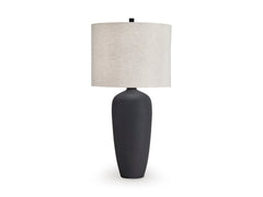 Black table lamp, full product view - 1