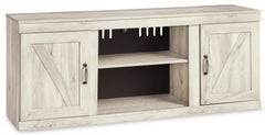 Whitewash TV stand, full product view - 1