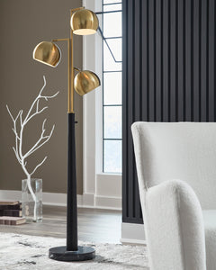 Gold Finish/Black floor lamp, product view 2 - 2