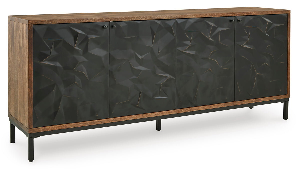 Black/Brown Accent Cabinet, full product view