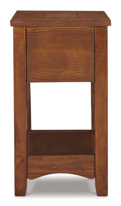 Brown Brown Drawer Shelf Chairside Table, product view 4 - 4