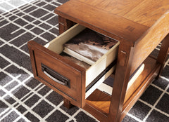 Brown Brown Drawer Shelf Chairside Table, product view 6 - 6