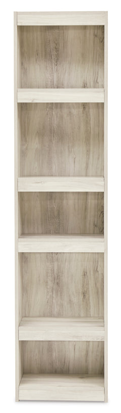 Oak-Grain Whitewash, complete pier shelving unit front view - 8