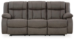 Gunmetal, complete manual reclining sofa, front view - 1