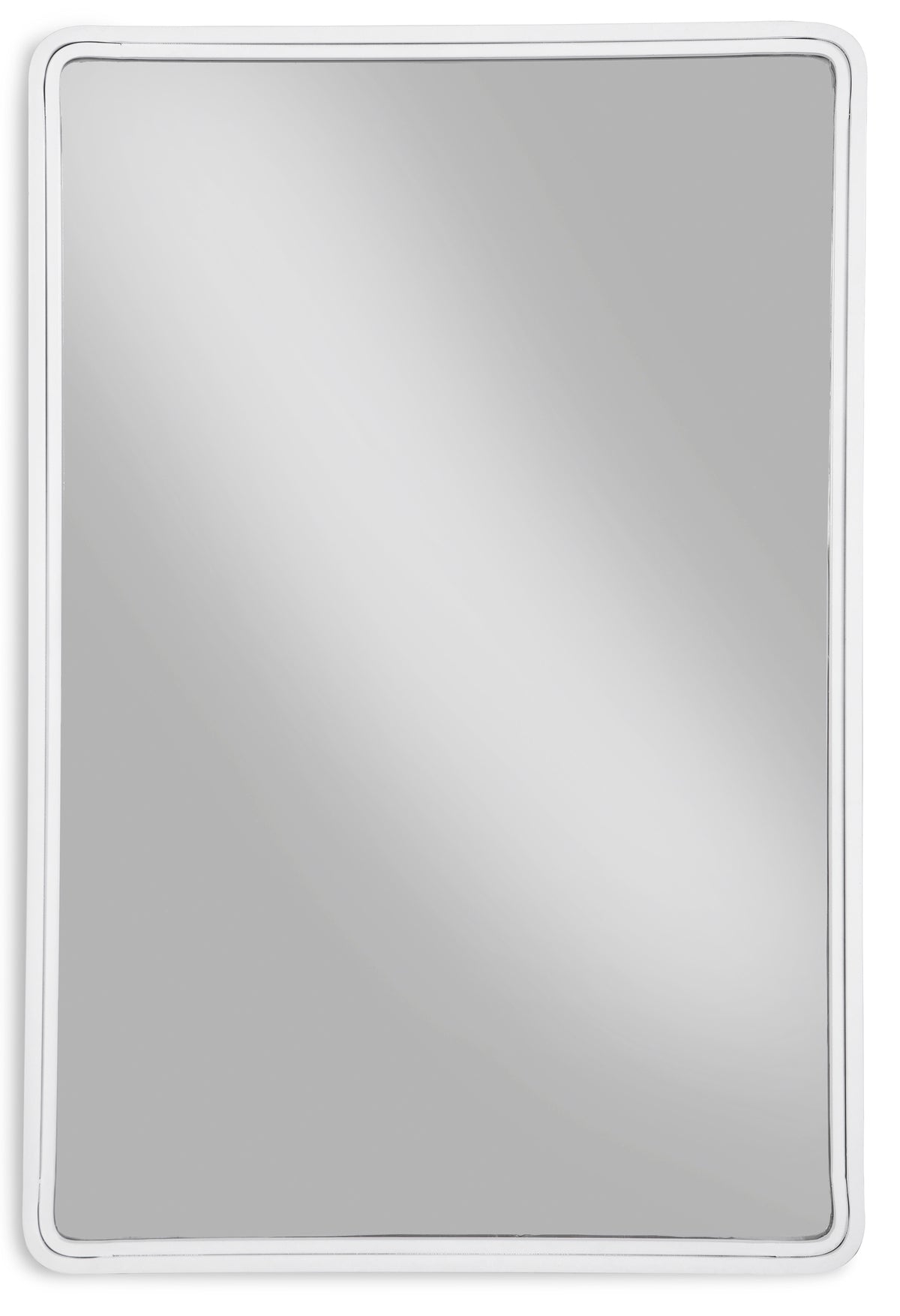 White Brocky rectangular mirror, full product view