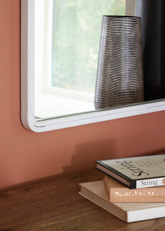 White Brocky rectangular mirror, product view 4 - 4