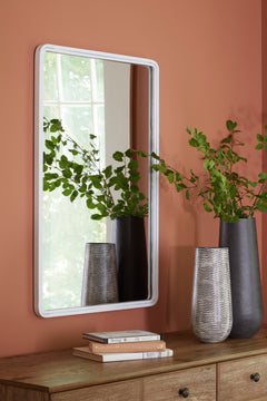 White Brocky rectangular mirror, product view 6 - 6