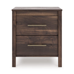 Mocha, full front view of nightstand - 3