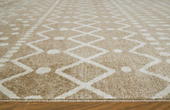 Tan/Brown/Cream 59.25" x 86", pile and edge detail - 3