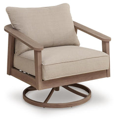 Natural/Gray, full swivel rocker chair angled view - 1