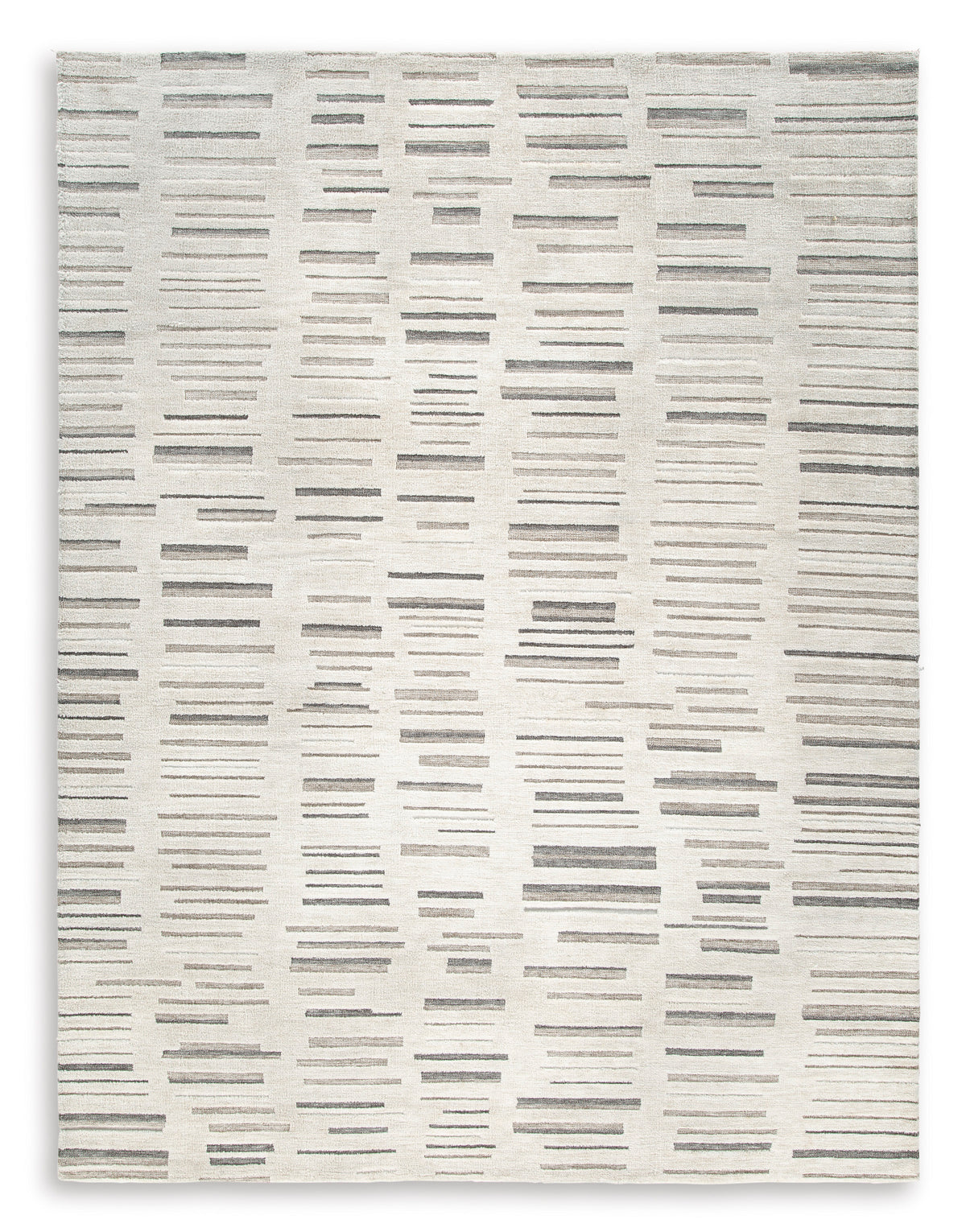 Ivory/Brown/Black 91.75" x 121", complete rug product view