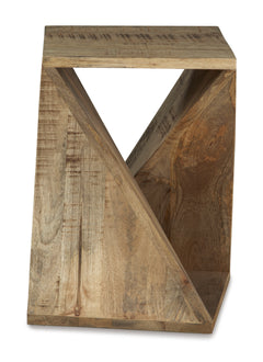 Distressed Brown Accent Table, view 4 - 4