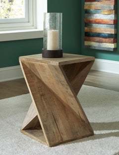 Distressed Brown Accent Table, view 6 - 6