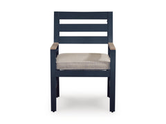 Navy Blue/Driftwood / Outdoor Arm Chair Set, one chair front view; two included - 4