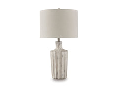 Distressed Brown table lamp, full product view - 1