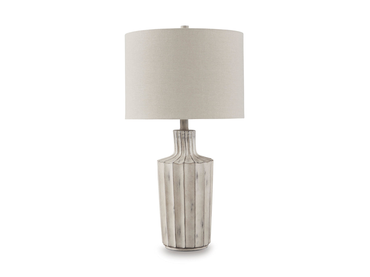 Distressed Brown table lamp, full product view