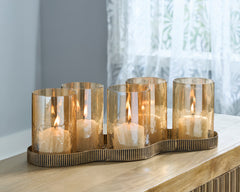 Antique Gold Finish candle holder, product view 3 - 3